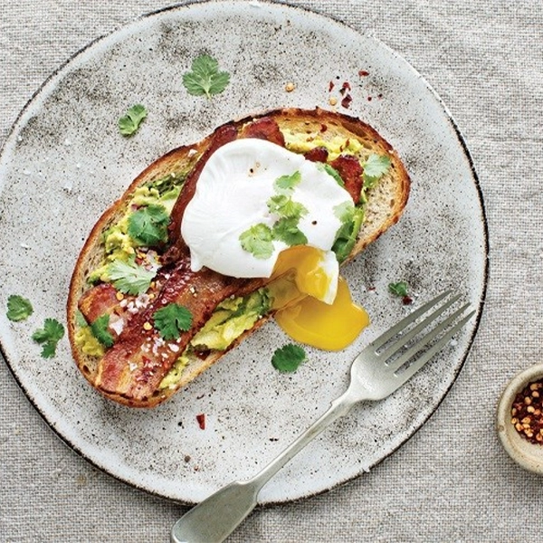 Poached Egg, Bacon and Avocado on Toast